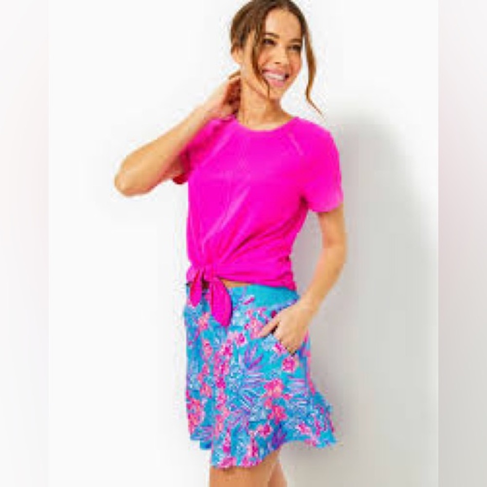 Lilly Pulitzer Kieran Active Tee Pink Palms